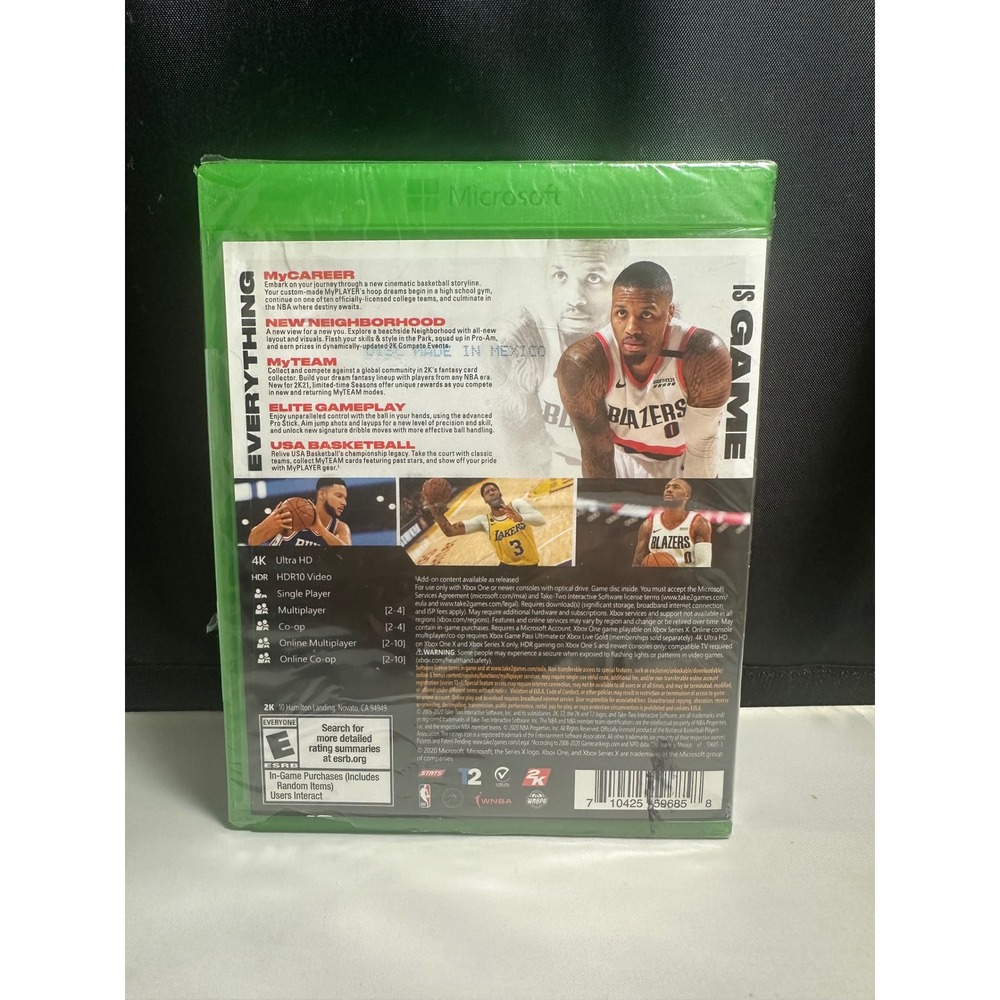 NBA 2K21 Xbox One Video Game Damian Lillard Cover Brand New Sealed Physical Disc - Picture 2 of 3